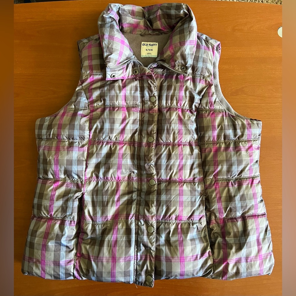Old Navy Plaid Puffy Vest